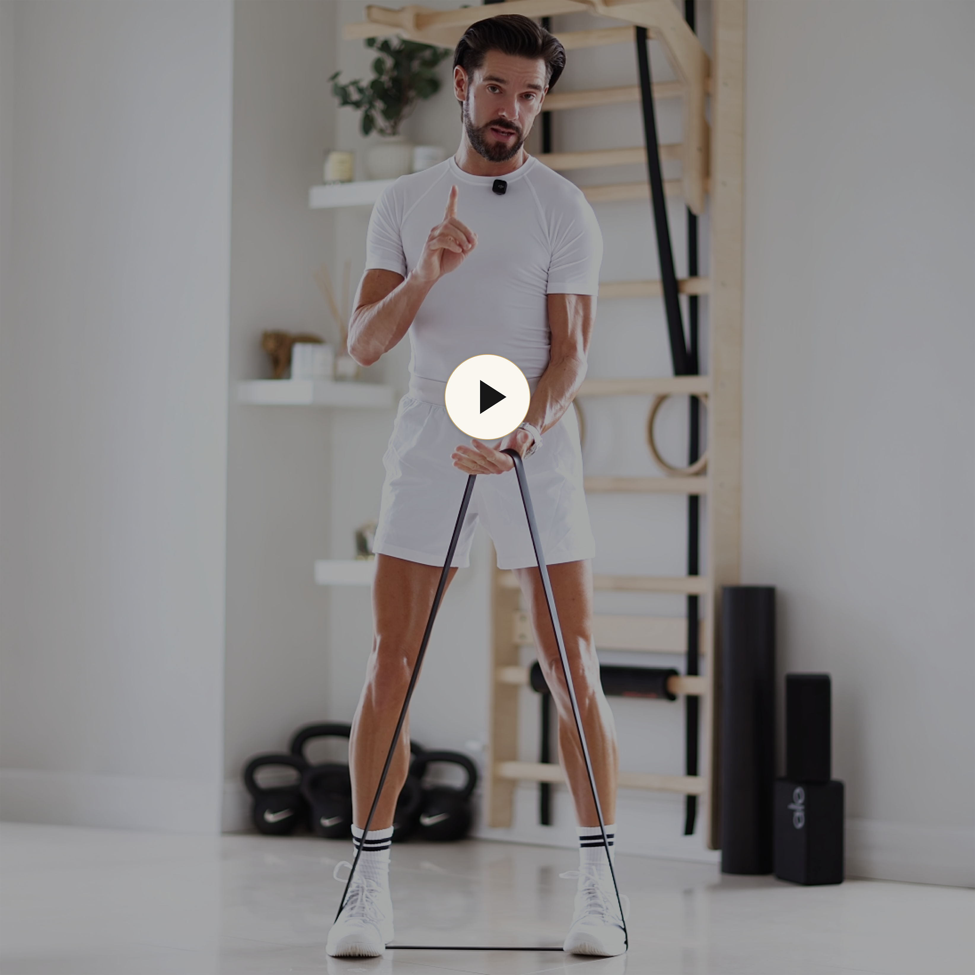 Resistance band exercise demonstration from the Practice One video library.